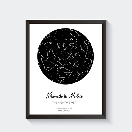 Carte du Ciel Personnalisée   30x40 CM