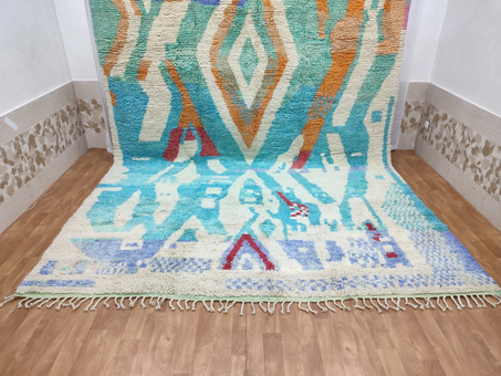 Fabulous Boujaad Rug, Authentic Moroccan Handmade Rug, Colorful Rug, Berber carpet, Bohemian Rug, Wool Rug,Abstract Multicolored Carpet