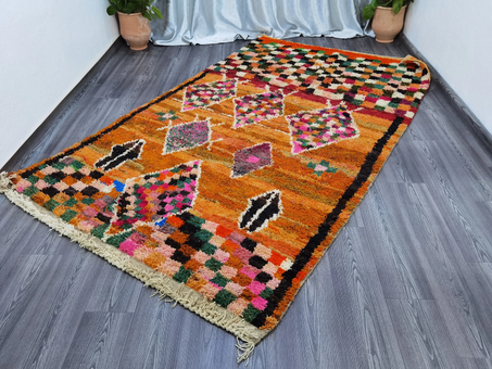 Custom Fabulous Boujad Rug - Authentic Moroccan Rug - Abstract Multicolored Carpet - Handmade Moroccan Rug - Azilal rug - Moroccan Carpet
