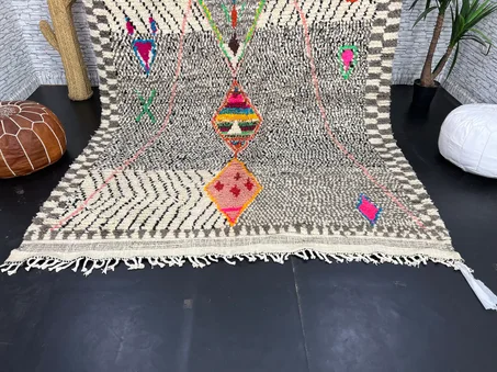 Moroccan rug , Beni Mrirt rug, Premium quality Moroccan rug, Modern artwork, Handwoven large Shaggy rug