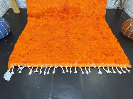 Beni ourain rug orange color - Authentic Moroccan Rug- Custom Beni Ourain rug- Beni Rug- Large Moroccan Rug- Colorful beni Rug- Custom rug
