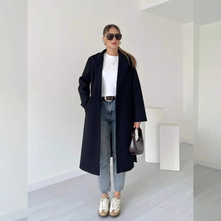 Manteau en cachemire ceinturé