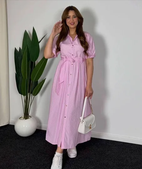 Robe Chemise Longue Rayée « Élina »