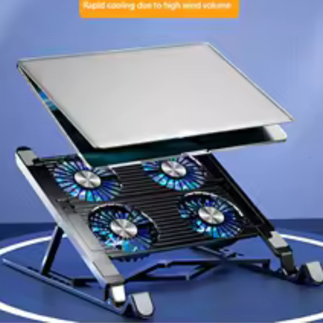 حامل تبريد لابتوب قابل للطي ، وسادة تبريد ، حامل مفكرة محمول قابل للتعديل ، 13 بوصة ، 4 مراوح ، جديدة
