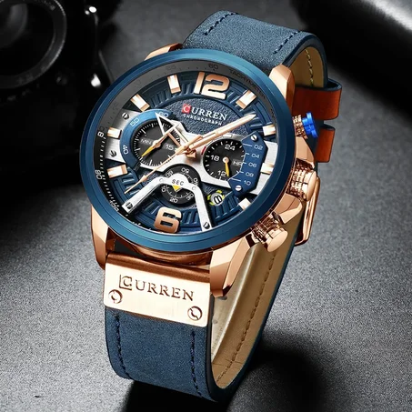 Montre En Cuir Véritable Pour Homme
