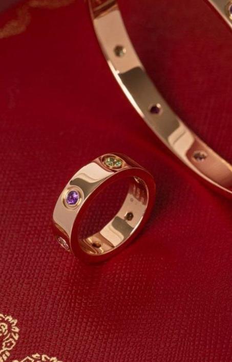 Bague femme acier Cartier ANILLO LØVE strass multicolores RAINBOW + Packaging Cartier