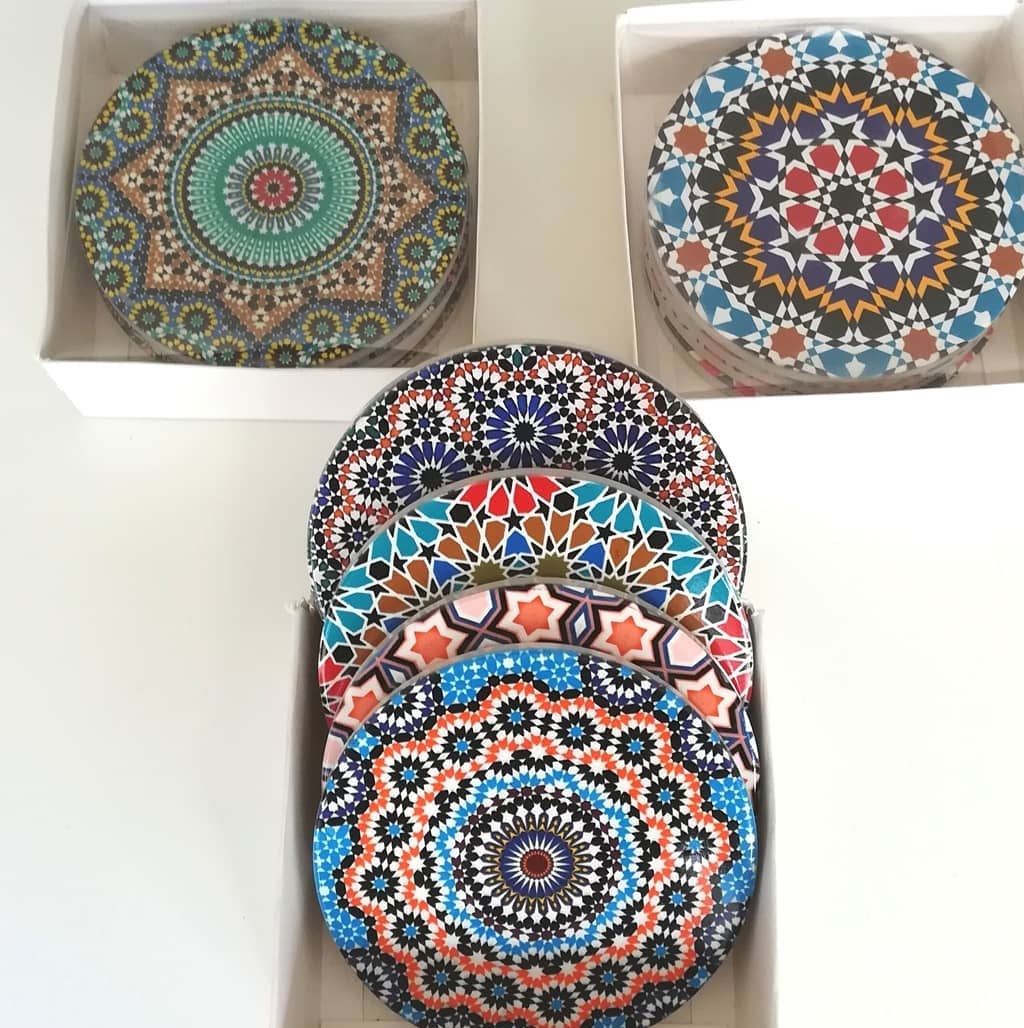 Lot de 6 sous-tasses marocaines traditionnelles en céramique artisanale