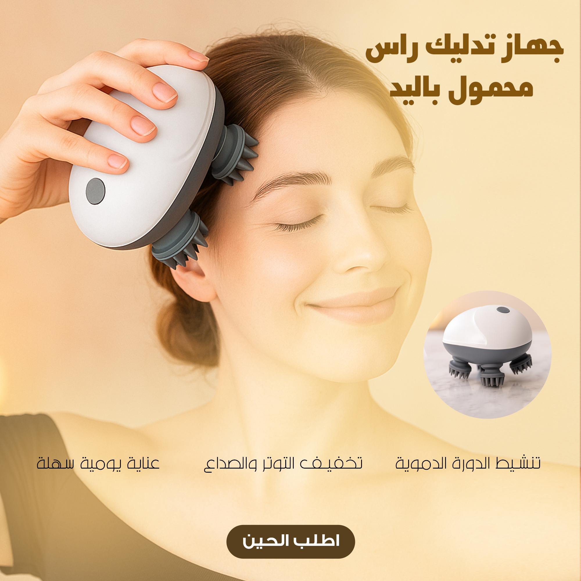 جهاز تدليك راس محمول باليد - ضمان عامين