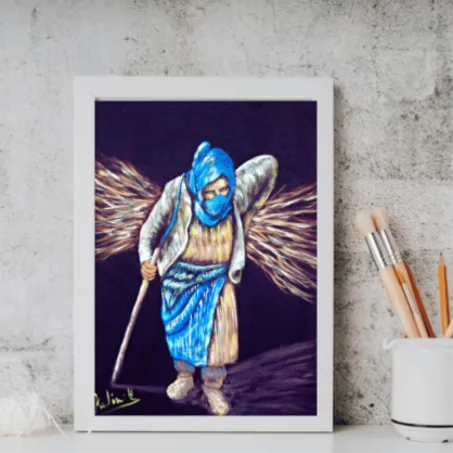 Femme berber tableau Peinte à la Main la toile mobra