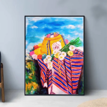 Rif accessoires ,Tableau Peinte à la Main sur la toile