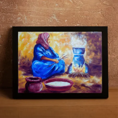 Femme  Maroc ,Tableau Peinte à la Main sur la toile