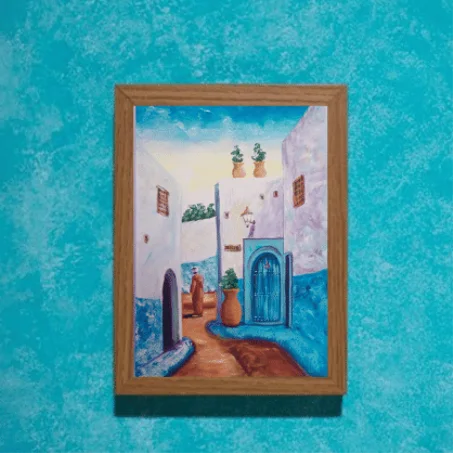 vieille ville  ,tableau Peinte à la Main sur la toile