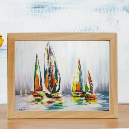 Bateau a voile , tableau Peinte à la Main sur la toile