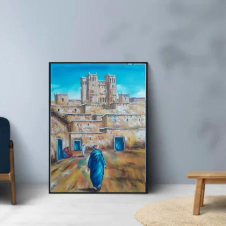 ouarzazat kasba ,tableau Peinte à la Main sur la toile
