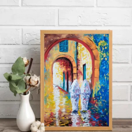 Ruelles de la vieille ville , tableau Peinte à la Main sur la toile (copy)