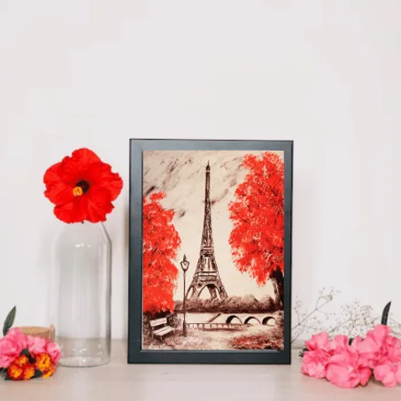 Tour eiffel , tableau Peinte à la Main sur la toile