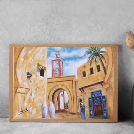 Vieille ville , tableau Peinte à la Main sur la toile