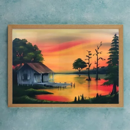 Paysage naturel  ,tableau Peinte à la Main sur la toile