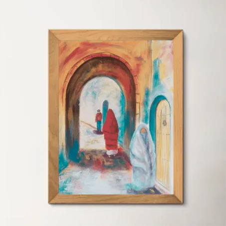 Vieille ville 2 , tableau Peinte à la Main sur la toile