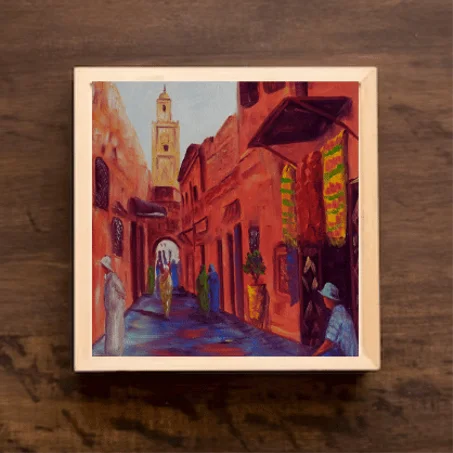 Vieille ville darbb , tableau Peinte à la Main sur la toile