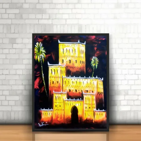 Nuit kassba ,tableau Peinte à la Main sur la toile