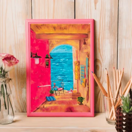 Belle vue ,tableau Peinte à la Main sur la toile