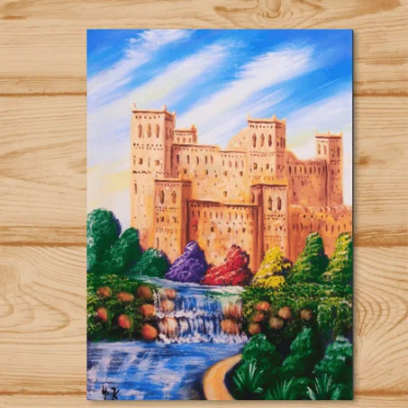 kasba ouarzazat ,tableau Peinte à la Main sur la toile