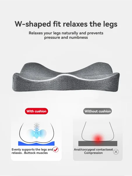 وسادة مقعد للكراسي المكتبية من ايفرلاستنج كومفورت - الجلوس لفترة أطول، شعور أفضل - وسائد من الفوم المتكيِّف للمؤخرة وعظمة العصعص والظهر والعصعص وعصب النسا، وسادة تخفيف آلام مكتب الكمبيوتر