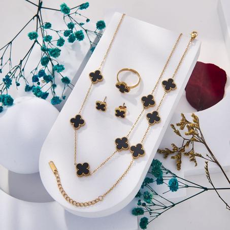 Ensemble tèfle de luxe 4 piéces en acier inoxydable