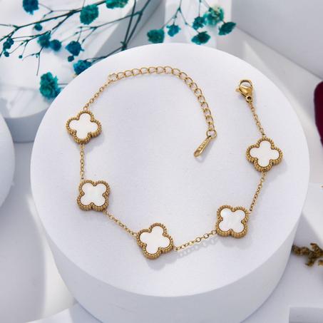 Gourmette TREFLE acier inoxydable