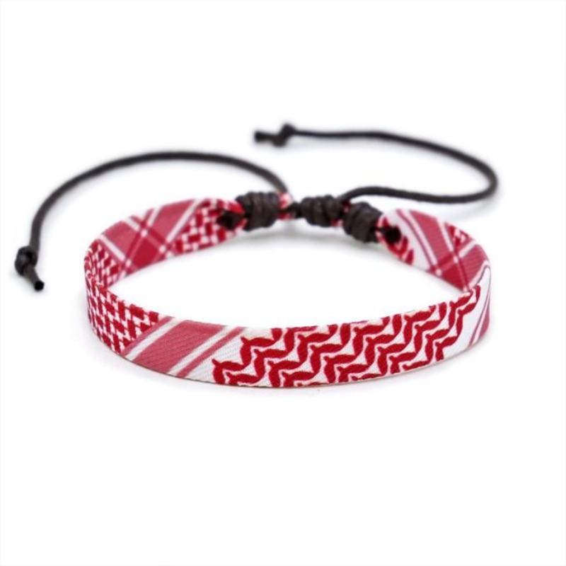 Bracelets Koufiya Palestine Braided Adjustable Kufiyah Scarf Bracelet Free Palestine Free Gaza Unisex