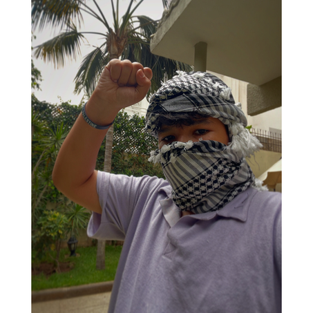 keffieh palestine Noir et Blanc produit
