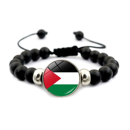 Bracelet Carte de Palestine Free Palestine Free Gaza En Pierres Naturelles Unisex Ajustable