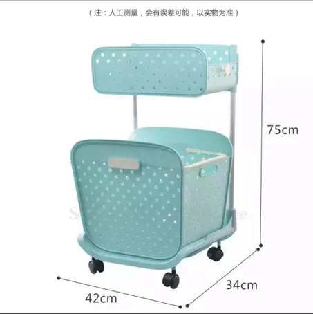 🧺 سلة تخزين بلاستيكية متعددة الاستخدام مع عجلات