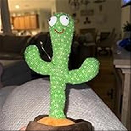 لعبة محاكاة الصبار الناطق الراقص من بوو، لعبة صبار صني 120 قطعة من اغاني للاطفال بعمر 15 ثانية لتسجيل صوتك والغناء والرقص والتسجيل واضاءة LED