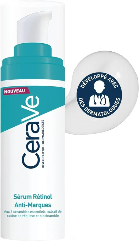 Sérum Rétinol Anti-Marques 30ml - Enrichi au Rétinol encapsulé et aux 3 céramides essentiels - Pour peaux à imperfections avec des marques