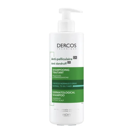 Vichy  DERCOS Shampoing Traitant Anti-Pelliculaire Cheveux Normaux à Gras, 390ml