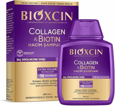Bioxcin Shampoing Extra Volume & Repulpant Collagène & Biotine 300 ml - Cheveux Fins et Sensibles