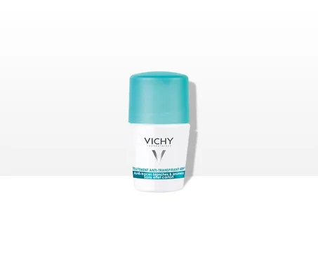 VICHY DÉODORANT BILLE ANTI-TRANSPIRANT 48H, ANTI-TRACES JAUNE ET BLANCHES, SANS EFFET CARTON