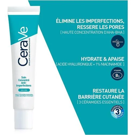 CeraVe Soin Concentré Anti Imperfections 40 ml  / علاج مركز مضاد للعيوب - يقلل من البثور ويشد المسام - 40 م