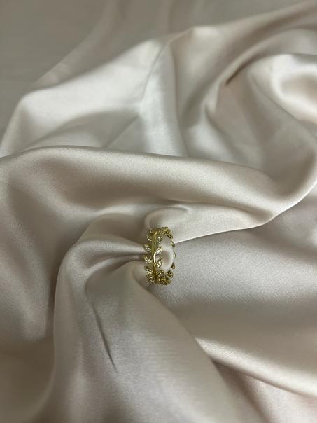 Bague - branche perlée -