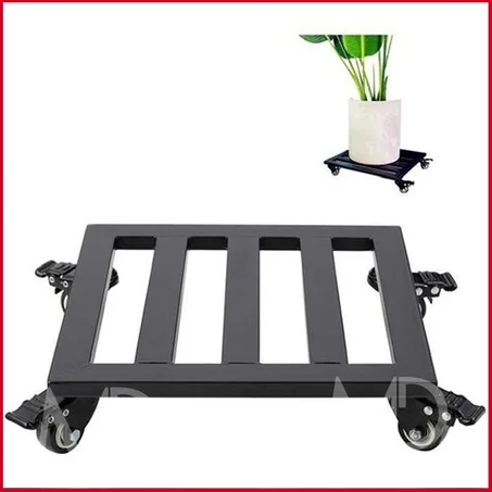 Support pot de plantes à roulettes