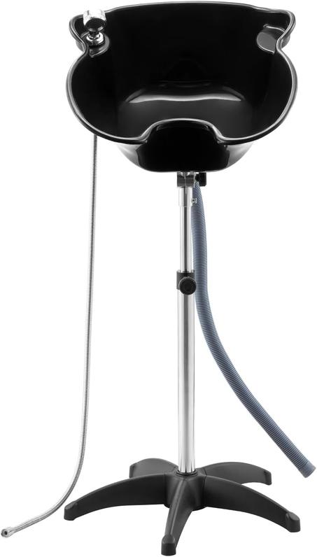 VEVOR Cuenco portátil para champú, fregadero de champú profundo con altura y ángulo ajustables, incluye manguera de drenaje, cabezal de ducha, lavabo ligero para peluquería, centro de spa y u