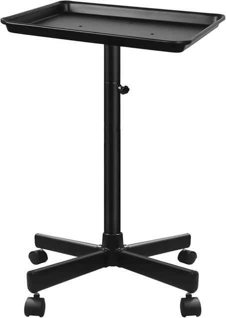 Bandeja de salón de belleza, pies de metal, bandeja rodante con altura ajustable, bandejas de color de cabello no se oxidan