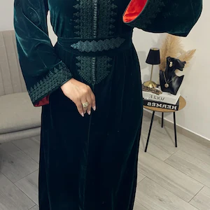 Moroccan caftan, moroccan kaftan, Vert Royale,