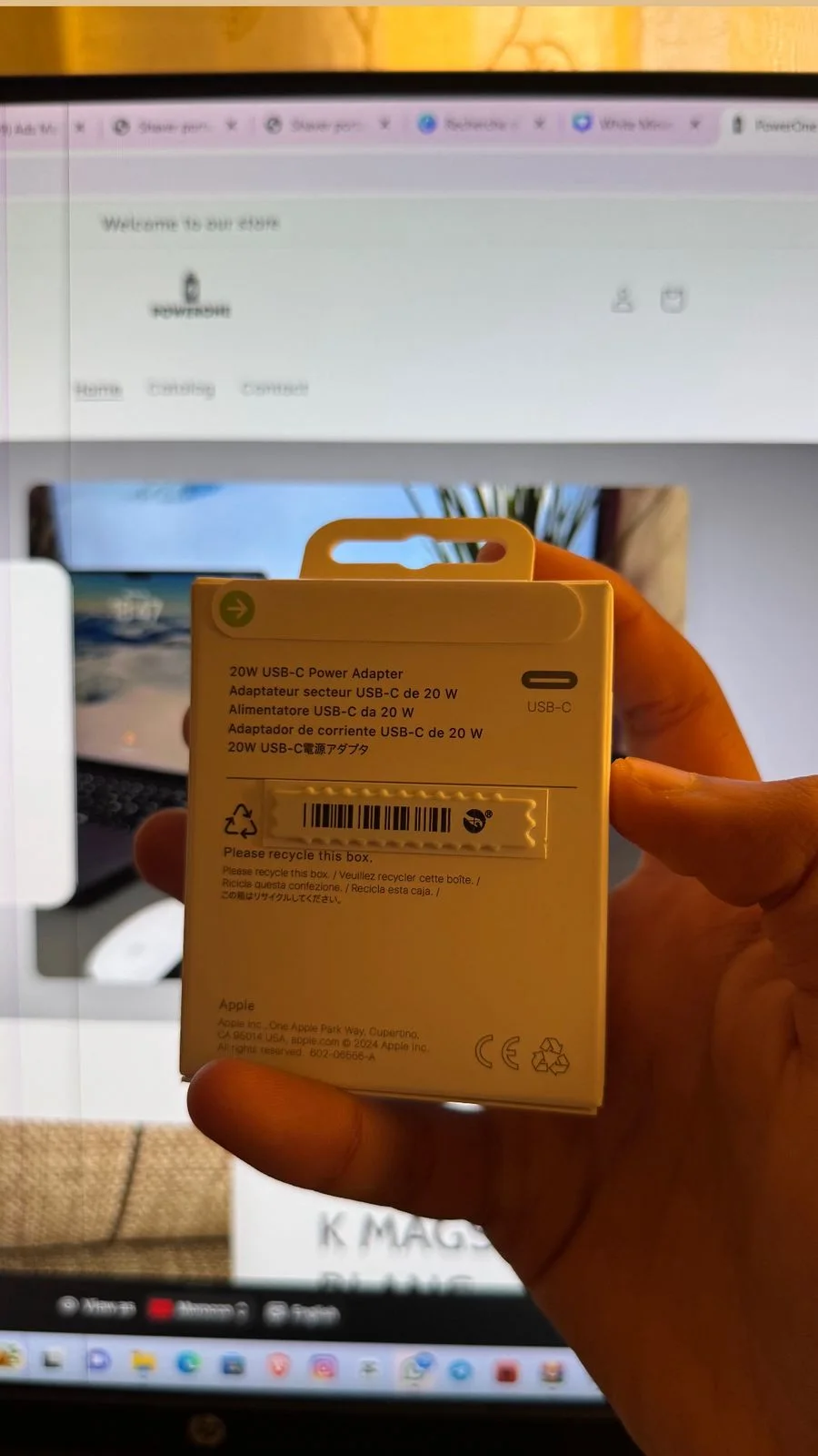 ⚡ Pack Combo Apple Original : Adaptateur 20W + Câble USB-C ⚡