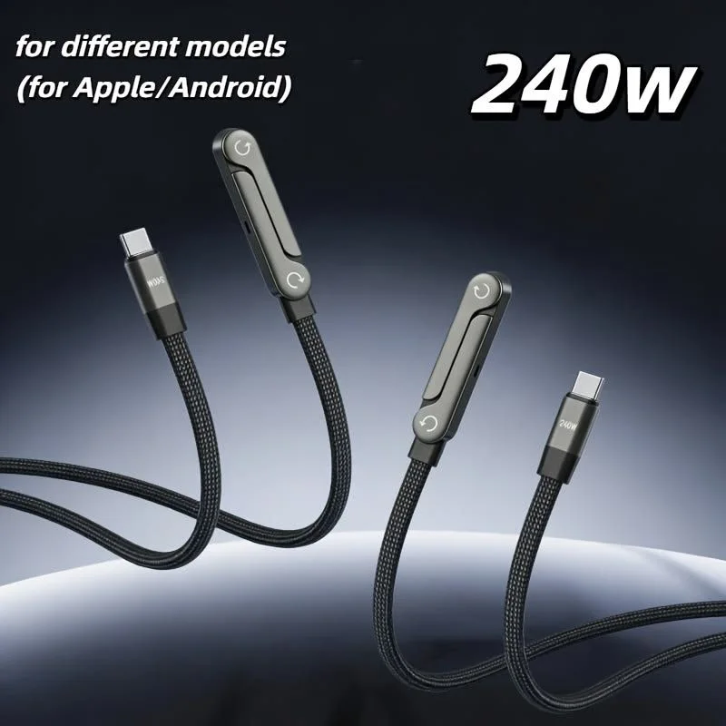 Câble 2-en-1 Ultra Rapide 240W : Chargeur & Support Smartphone Intégré ⚡