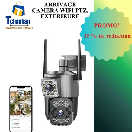 Caméra Wifi Exterieure, 1080P PTZ Rotative sur 360°
