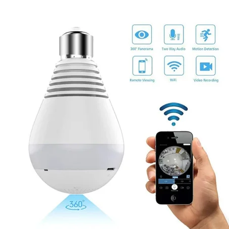 Ampoule Caméra Wifi, 1080P 360°