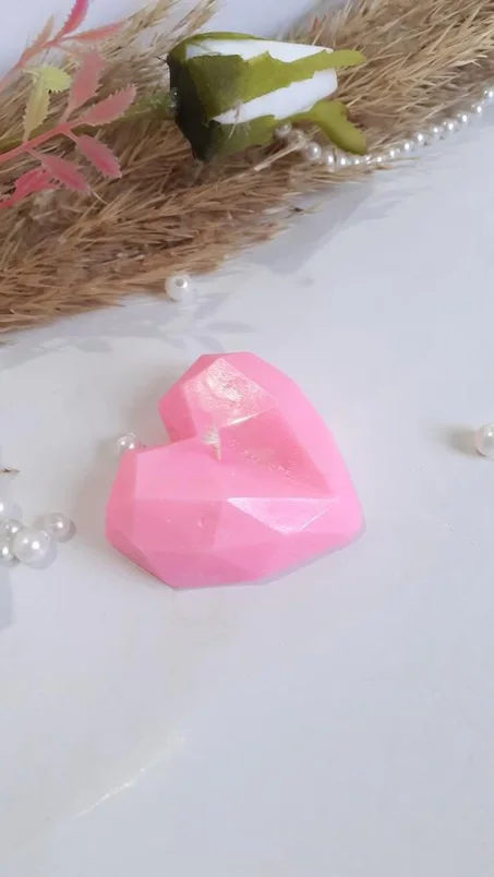 Bougie Coeur Geometrique شموع قلب هندسي